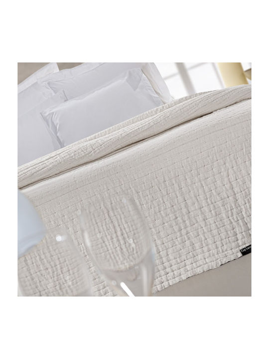 Guy Laroche Κουβερλί King Size Βαμβακερό Linen-sand 270x250cm