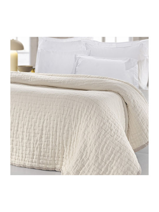 Guy Laroche Κουβερλί King Size Βαμβακερό Linen-sand 270x250cm