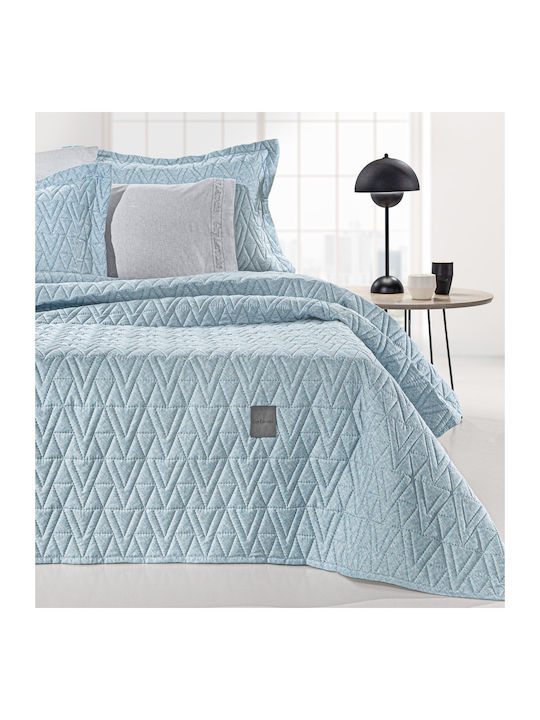 Guy Laroche Kylian Tagesdecken King Size Mikrofaser Denim 250x240cm 2 Stück