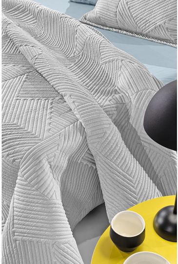 Guy Laroche Ziana Coverlet Set Super King Microfiber Smoke 220x240cm 2 Pieces