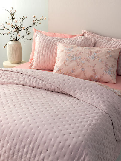 Palamaiki Σετ Κουβερλί Μονό Microfiber Pink 160x240cm