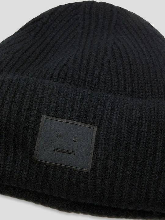 Beanie Unisex Σκούφος Πλεκτός σε Μαύρο χρώμα