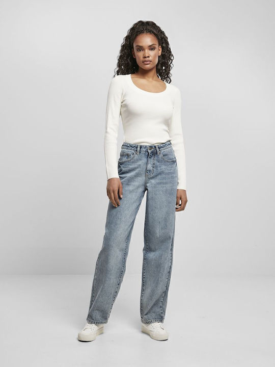 Hoch tailliert Damenjeans Light Blue