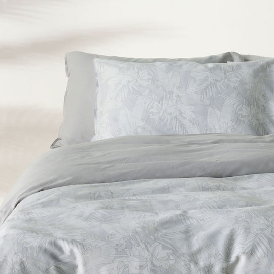 Kentia Solaya Κουβερλί Υπέρδιπλο Βαμβακοσατέν Grey-light Grey 230x250cm