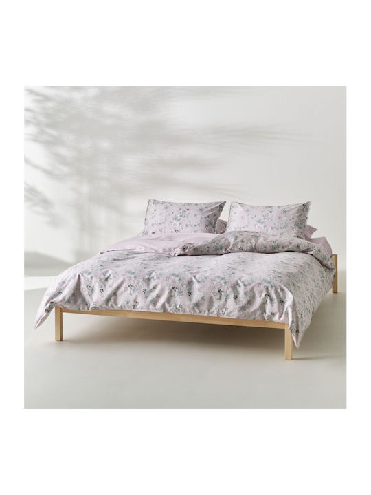 Kentia Vervita Tagesdecken Übergröße Baumwollsatin Rosa-Weiß-Grün-Blau 230x250cm