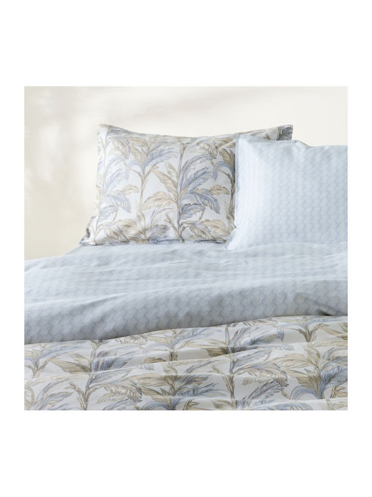 Kentia Kernel Κουβερλί Υπέρδιπλο Βαμβακοσατέν White-blue-beige 230x250cm