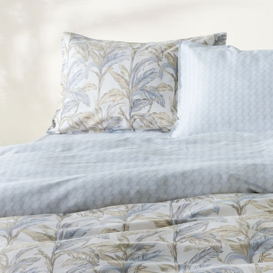 Kentia Kernel Κουβερλί Υπέρδιπλο Βαμβακοσατέν White-blue-beige 230x250cm