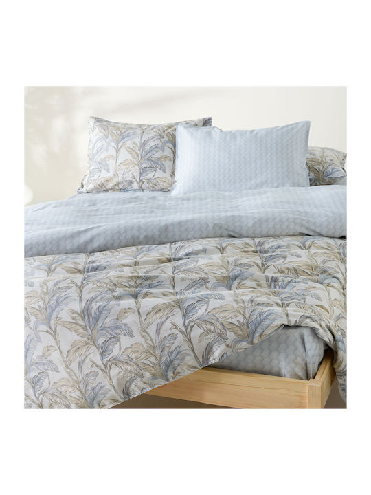Kentia Kernel Κουβερλί Υπέρδιπλο Βαμβακοσατέν White-blue-beige 230x250cm