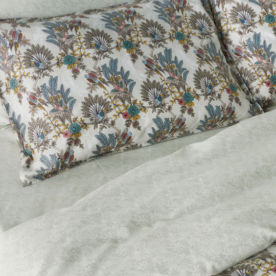 Kentia Parrot Tagesdecke Übergröße Baumwollsatin Stylische Parrot 230x250cm