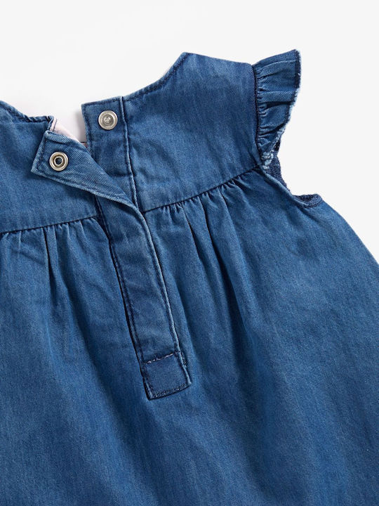 Rochie Fete Fără Mâneci Denim Albastră