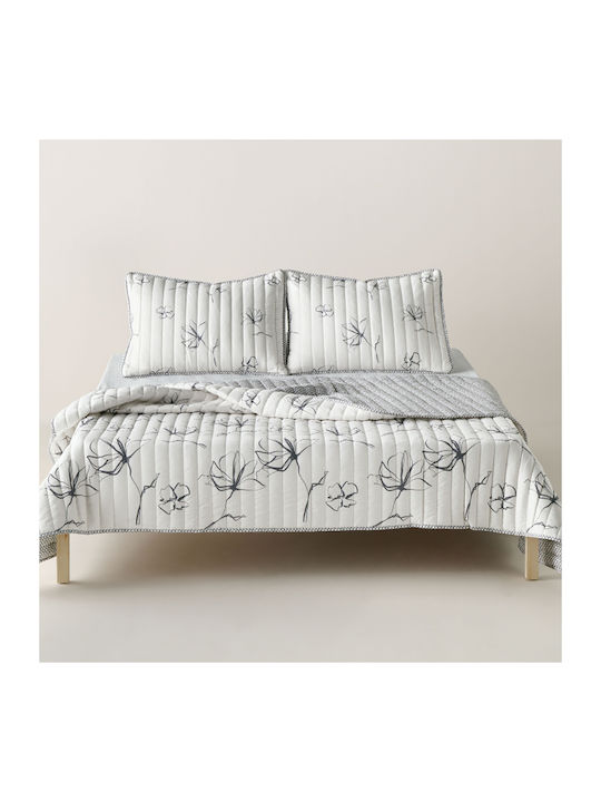 Kentia Incu Σετ Κουβερλί Υπέρδιπλο Microfiber White- Black 220x240cm 3τμχ