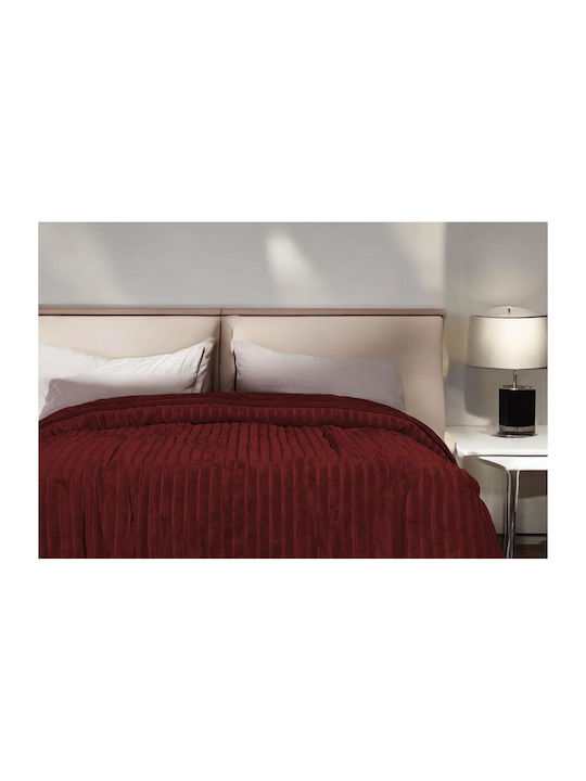 Linea Home Κουβέρτα Βελουτέ Υπέρδιπλη 220x240εκ. Μπορντώ LH2018254