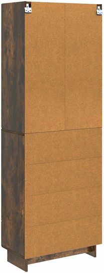 Bookcases Smoked Oak Wood (2 Pieces) 66x34.5x95cm