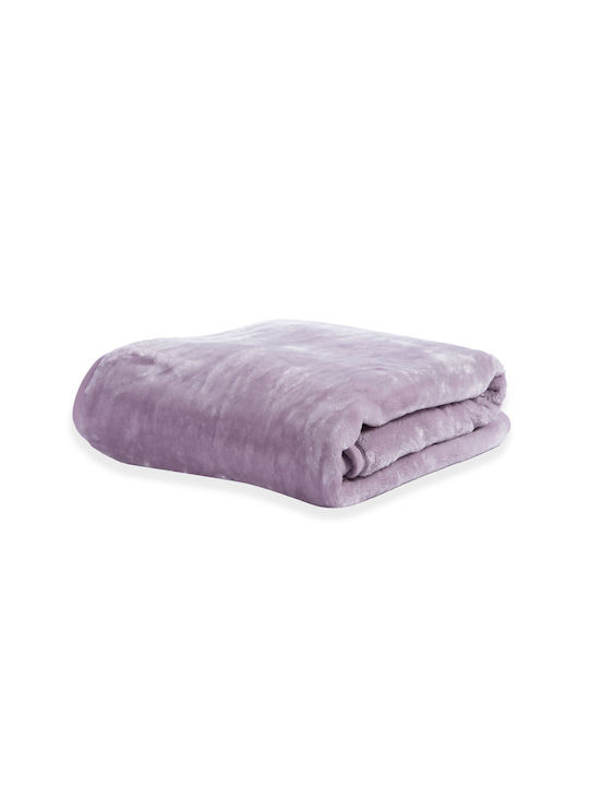 Nef-Nef Homeware Loft Velvet Single Blanket 170x220cm Lilac