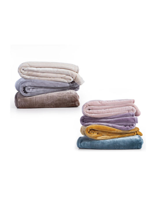 Nef-Nef Homeware Loft Velvet Single Blanket 170x220cm Lilac