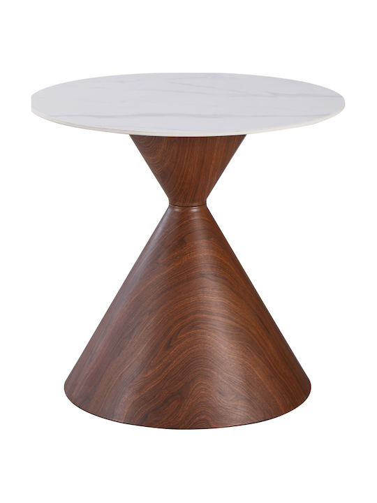 Horas Round Kitchen Metal Brown Table 80x80x75cm