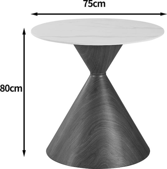Horas Masă Rotundă Pentru Bucătărie Metalică Maro 80x80x75 cm