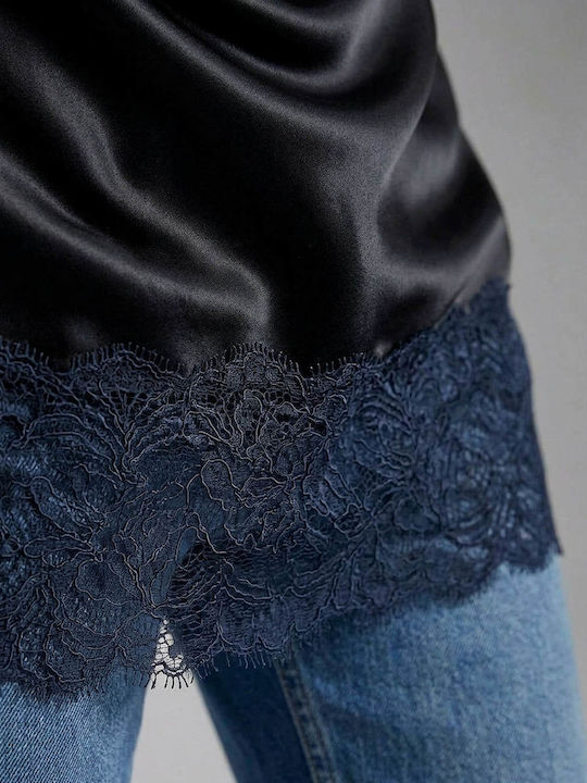 Milena by Paris Milena By Paris Damen Schlafanzug Sommer Bluse Schwarz