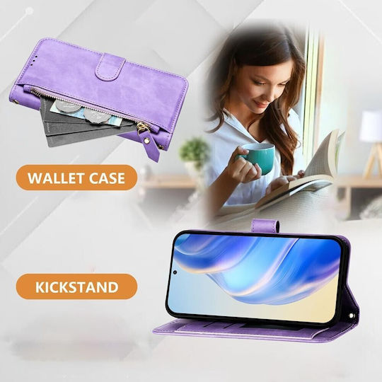 Book Tempered Glass Purple for Poco M7 Pro