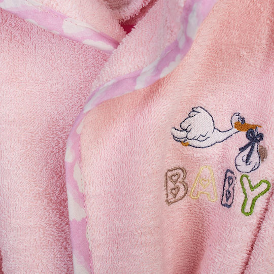 Dimcol Kids Hooded Bathrobe Pink