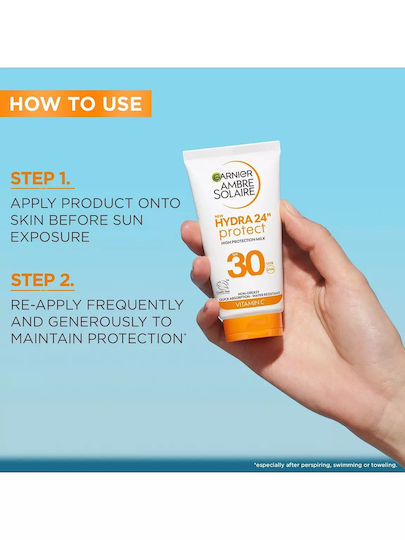 Garnier Hydra 24 Hour Αδιάβροχο Αντηλιακό Γαλάκτωμα SPF30 50ml
