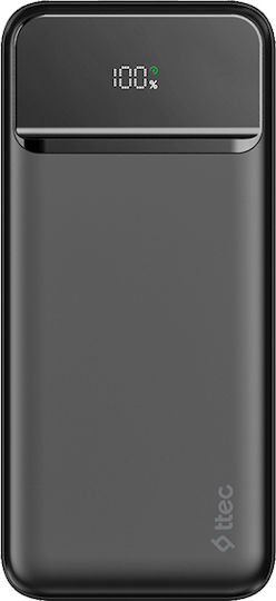 TTEC ReCharger LCD Външна Батерия 20000mAh 20W с 2 USB-A Изходни Порта и USB-C Изходен Порт Power Delivery Quick Charge PPS Черна