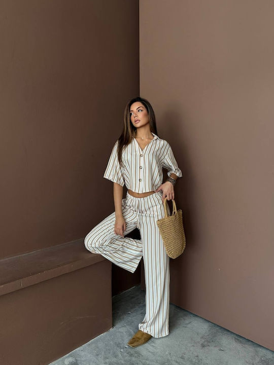 Set Pantaloni Dama Bej