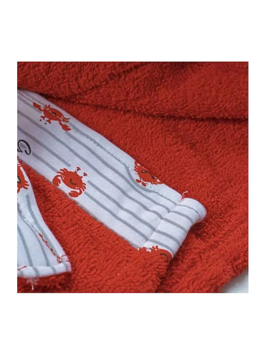 On Line Kids Hooded Bathrobe Red