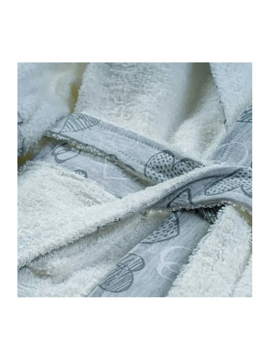 On Line Kids Hooded Bathrobe white