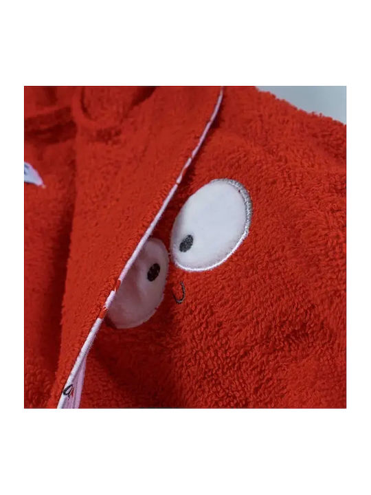 On Line Kids Hooded Bathrobe Red