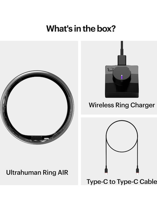 Ultrahuman Air Intelligente Ringe 22.3mm Wasserdicht mit Herzfrequenzsensor Silber