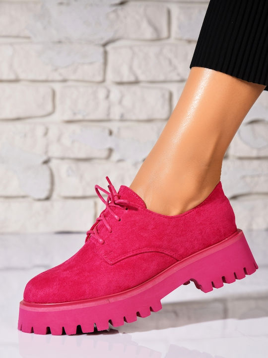 Oxford-uri Pentru Femei Din Catifea Fuchsia