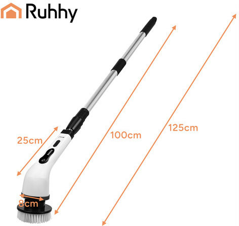 Ruhhy Perie Electrică Rotativă Pentru Baie Cu Mâner Telescopic 9 Accesorii Usb 27015