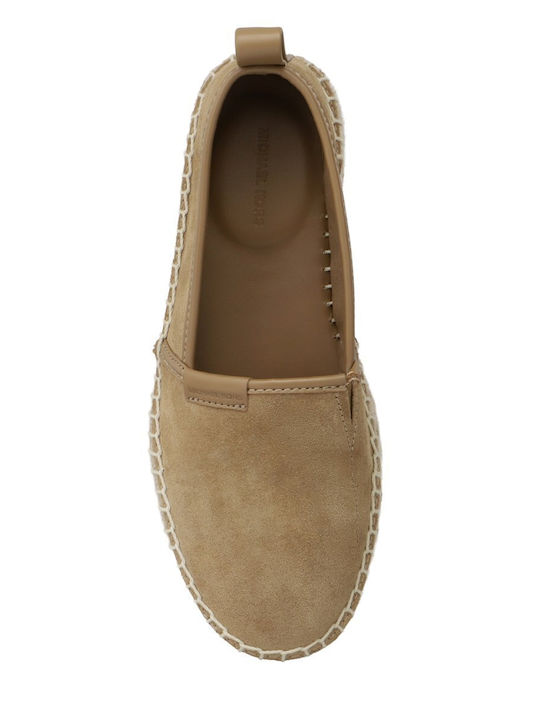 Leather Men's Espadrilles in Beige Colour