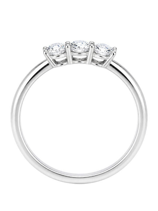 Skyshard Damen Ring Halbring mit Diamant aus Weißgold 9K