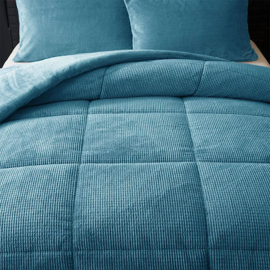 Liolios Home Cassiano Petrol Steppdecke Einzel 160x240cm