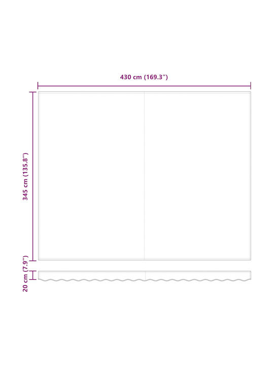 vidaXL Тента За Тераса Многоцветна 4.5x3.5м