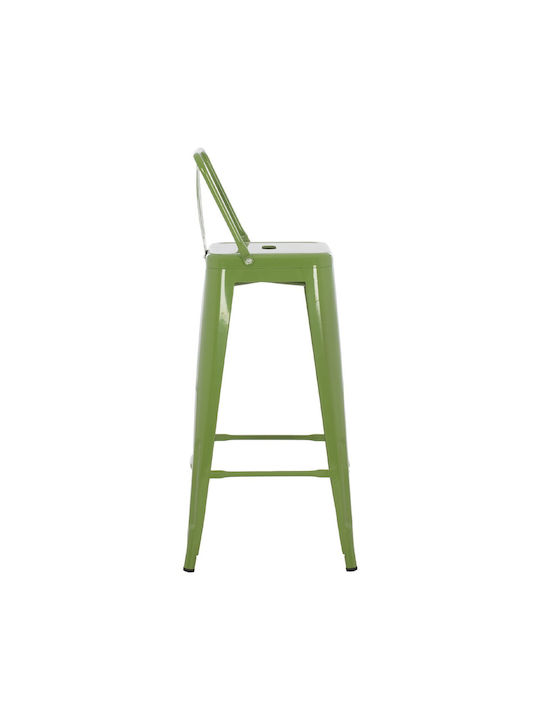 Metallischer Gartenhocker für Bar Außenbereich Light Olive Grün 43x43x100cm