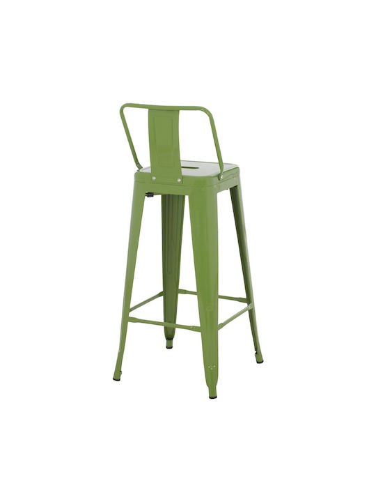 Metallischer Gartenhocker für Bar Außenbereich Light Olive Grün 43x43x100cm