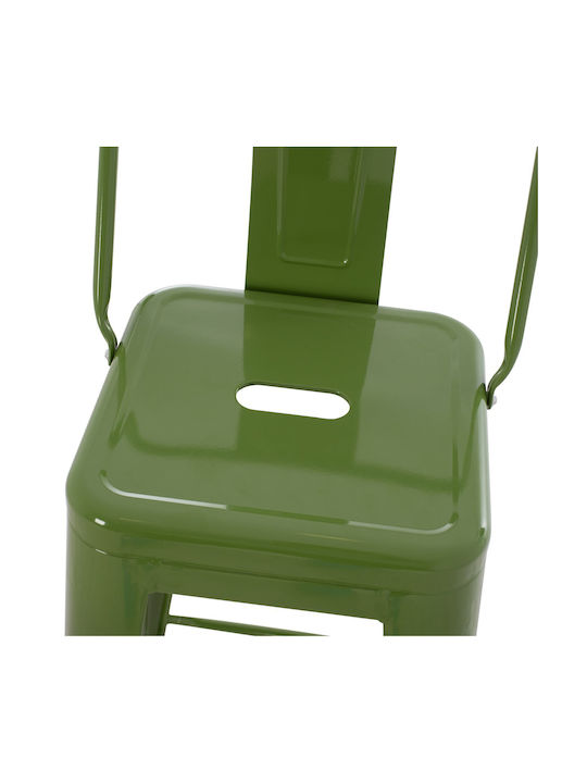 Metallischer Gartenhocker für Bar Außenbereich Light Olive Grün 43x43x100cm