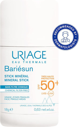 Uriage Bariesun Mineral Αδιάβροχο Αντηλιακό Stick Προσώπου SPF50+ 18gr