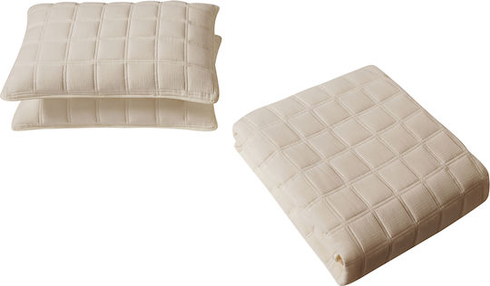 Liolios Home Savona Tagesdecken Halbdoppel Sand 180x240cm 2 Stück
