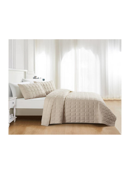 Liolios Home Savona Semi-Double Coverlet Set Sand 180x240cm 2 Pieces