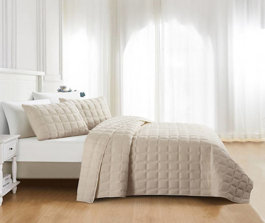 Liolios Home Savona Tagesdecken Halbdoppel Sand 180x240cm 2 Stück