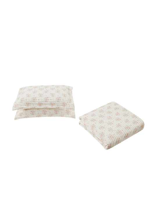 Liolios Home Σετ Κουβερλί Υπέρδιπλο Ivory/rose 220x240cm 3τμχ