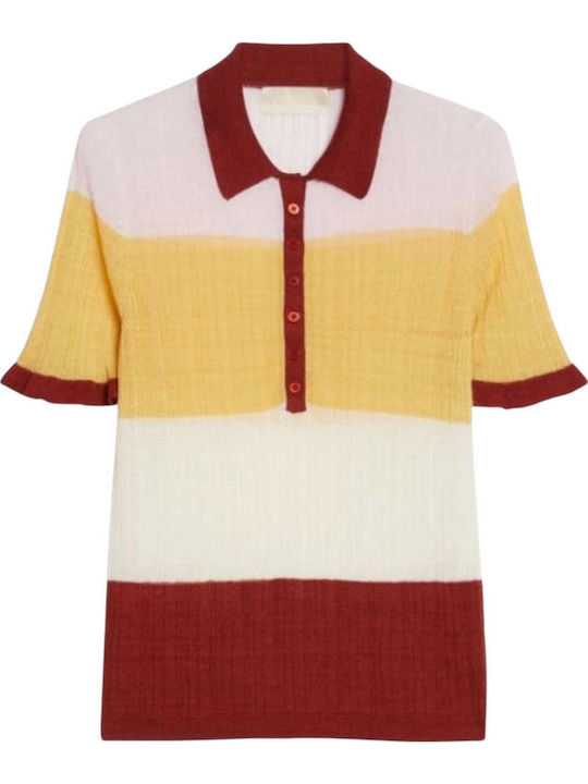 Damen Polo Bluse Burgundisch