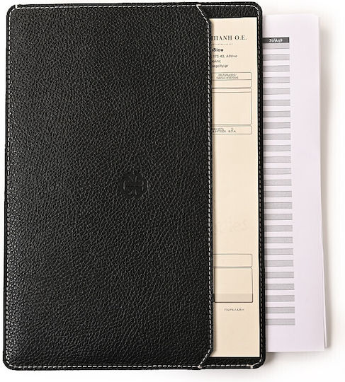 Leather Folder A4 Black Front Pocket 23x32 15blk02 1502-01