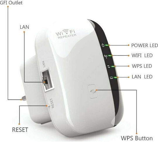 22951-800-50-06 WiFi Extender Single Band (2.4GHz) 300Mbps