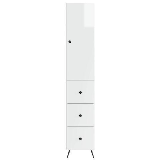 vidaXL Bathroom Column Cabinet Wall Hung M34.5xD34.5xH90cm White