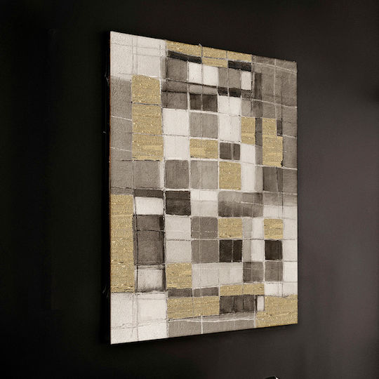 Abstractio 788717 – Живописен Панел Acrylic 100x130см Златисти Щрихи